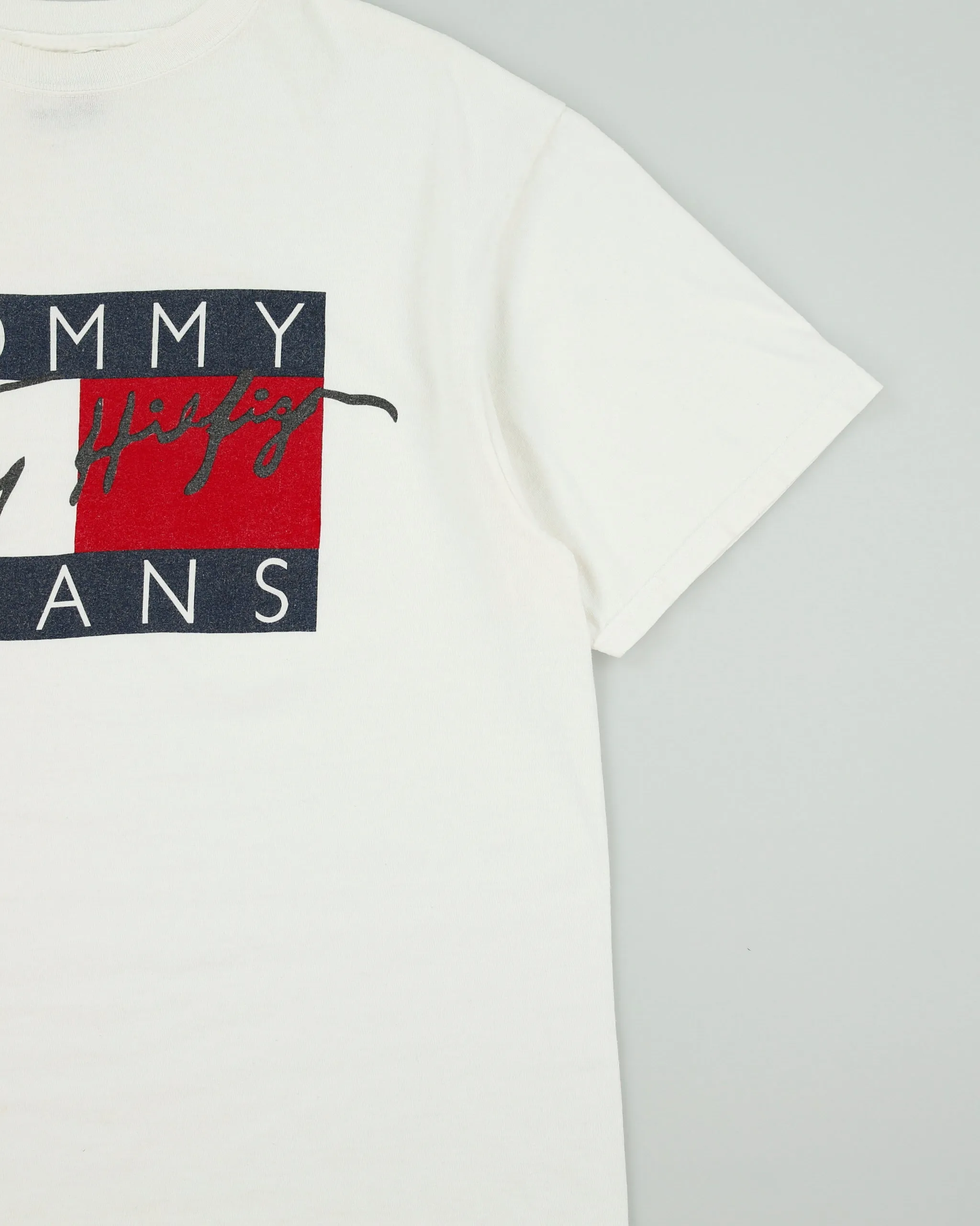Vintage 1990s Tommy Jeans Heavyweight Made In USA Crewneck T-Shirt - M sold by Rokit product image thumbnail 3