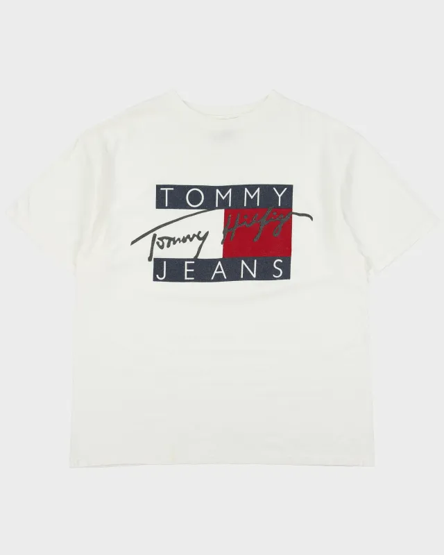 Vintage 1990s Tommy Jeans Heavyweight Made In USA Crewneck T-Shirt - M made by Tommy Hilfiger