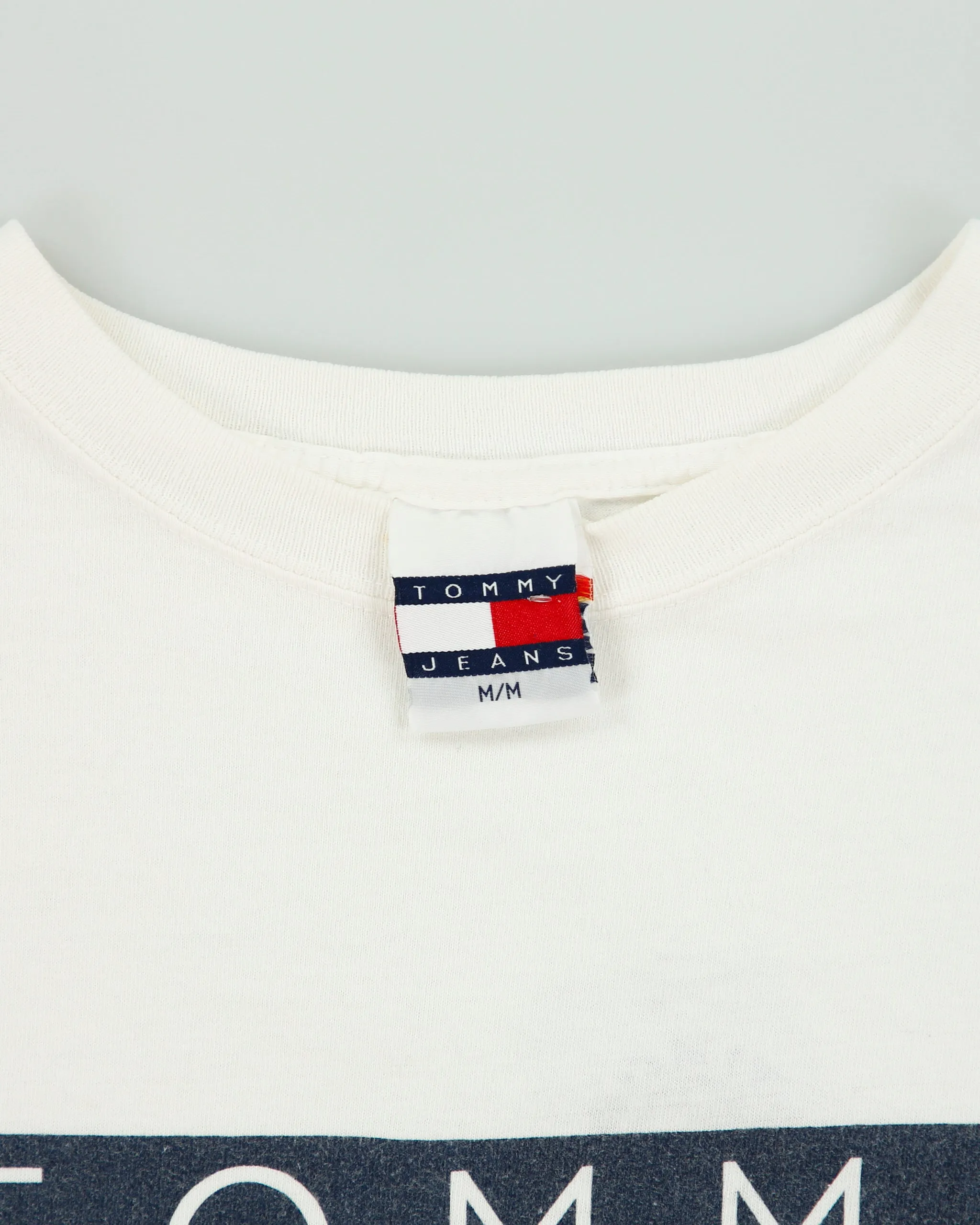 Vintage 1990s Tommy Jeans Heavyweight Made In USA Crewneck T-Shirt - M sold by Rokit product image thumbnail 5