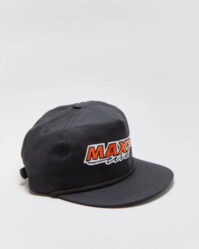 DS Vintage Y2K 00s Maxxis Tires Rope Peak Made In USA Leather Strap Flat Brim Trucker Hat - OS made by Rokit