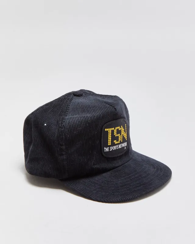 DS Vintage 1990s TSN The Sports Network Corduroy Flat Brim Trucker Hat - OS made by Rokit