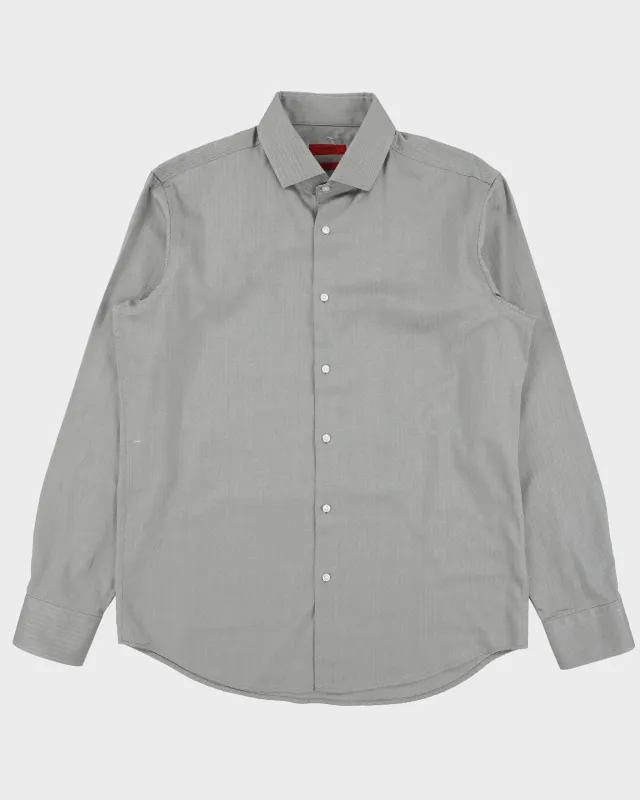 Vintage Y2K 00s Hugo Boss Herringbone Regular Fit Long Sleeve Shirt - L made by Hugo Boss