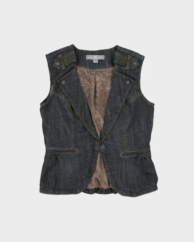 Vintage Y2K 00s Boom Boom Jeans Women's Raw Indigo Denim Waistcoat - L made by Rokit