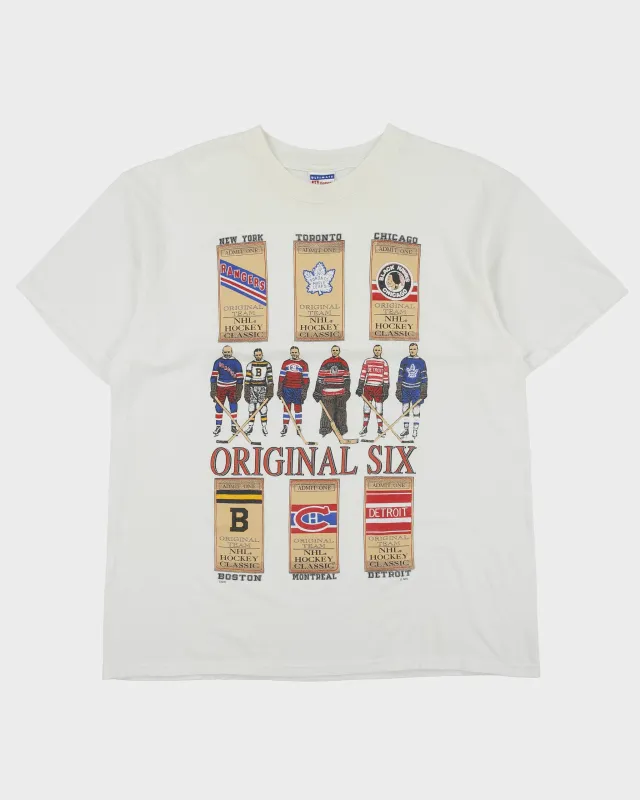 Vintage 1998 NHL Original Six Heavyweight Hanes Ultimate Made In Canada Crewneck T-Shirt - XL made by Rokit