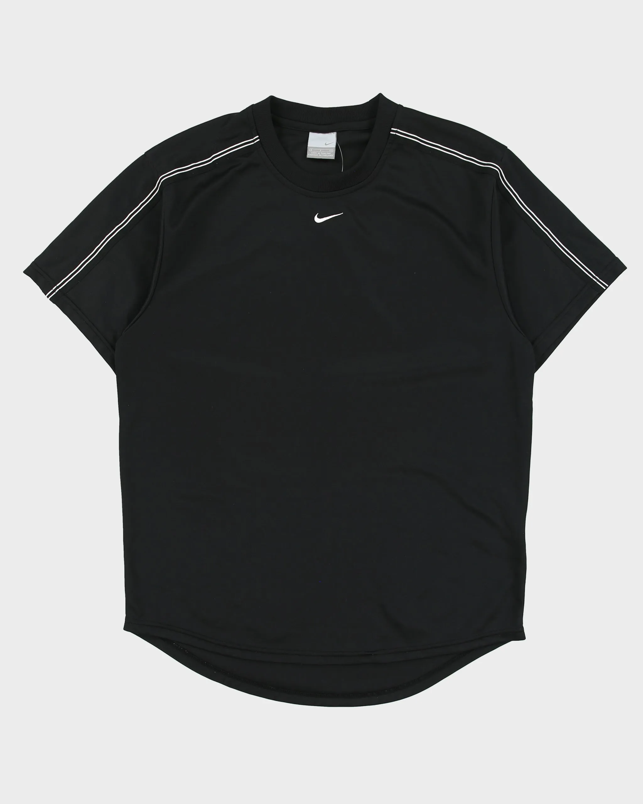 Vintage Y2K 00s Nike Centre Swoosh Crewneck Tape T-Shirt - S sold by Rokit