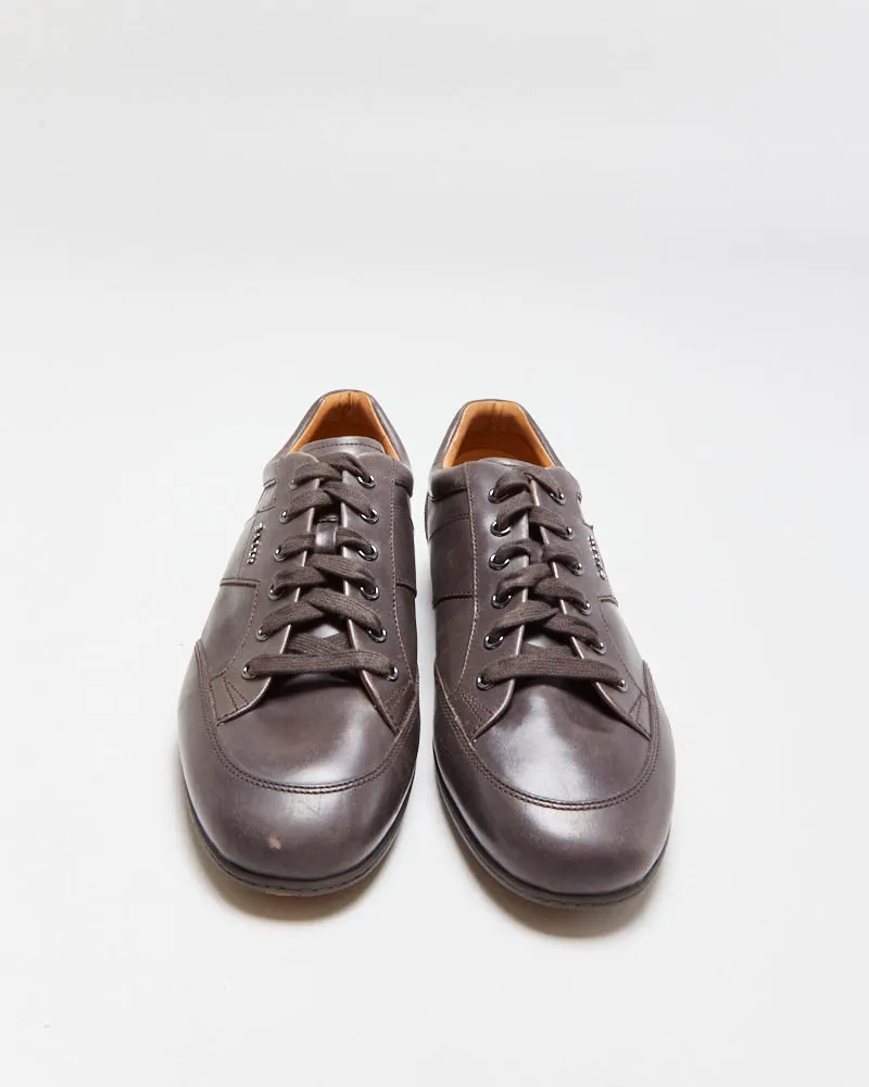 Bally Brown Leather Smart Low Top Trainers - UK8 sold by Rokit product image thumbnail 3