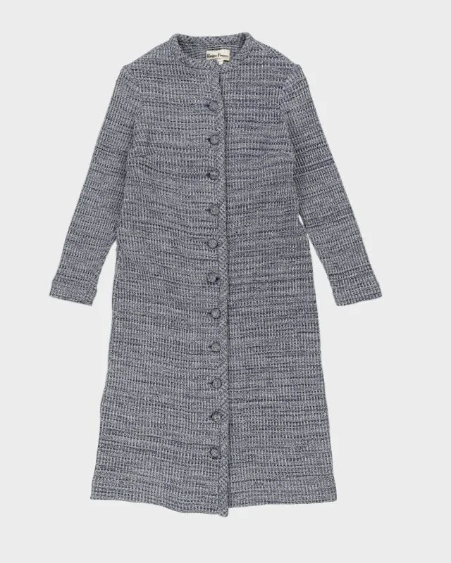 1990s Blue Lurex Knitted Dress - M made by Rokit