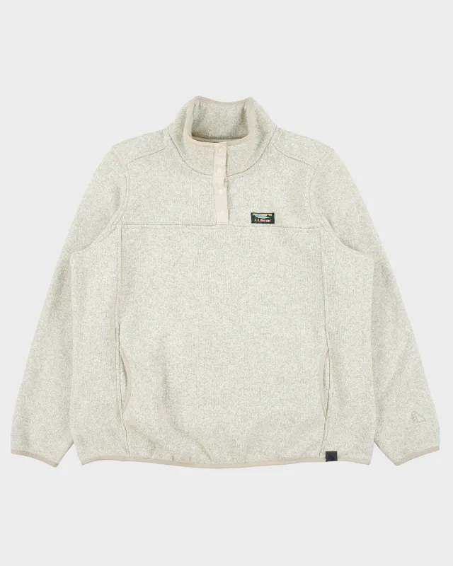 Vintage L.L.Bean Women's Sherpa Lined Quarter-Button Fleece - XXL made by L.L. Bean