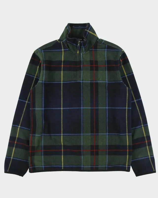 Vintage Y2K 00s Nautica Tartan Quarter-Zip Fleece - M made by Nautica