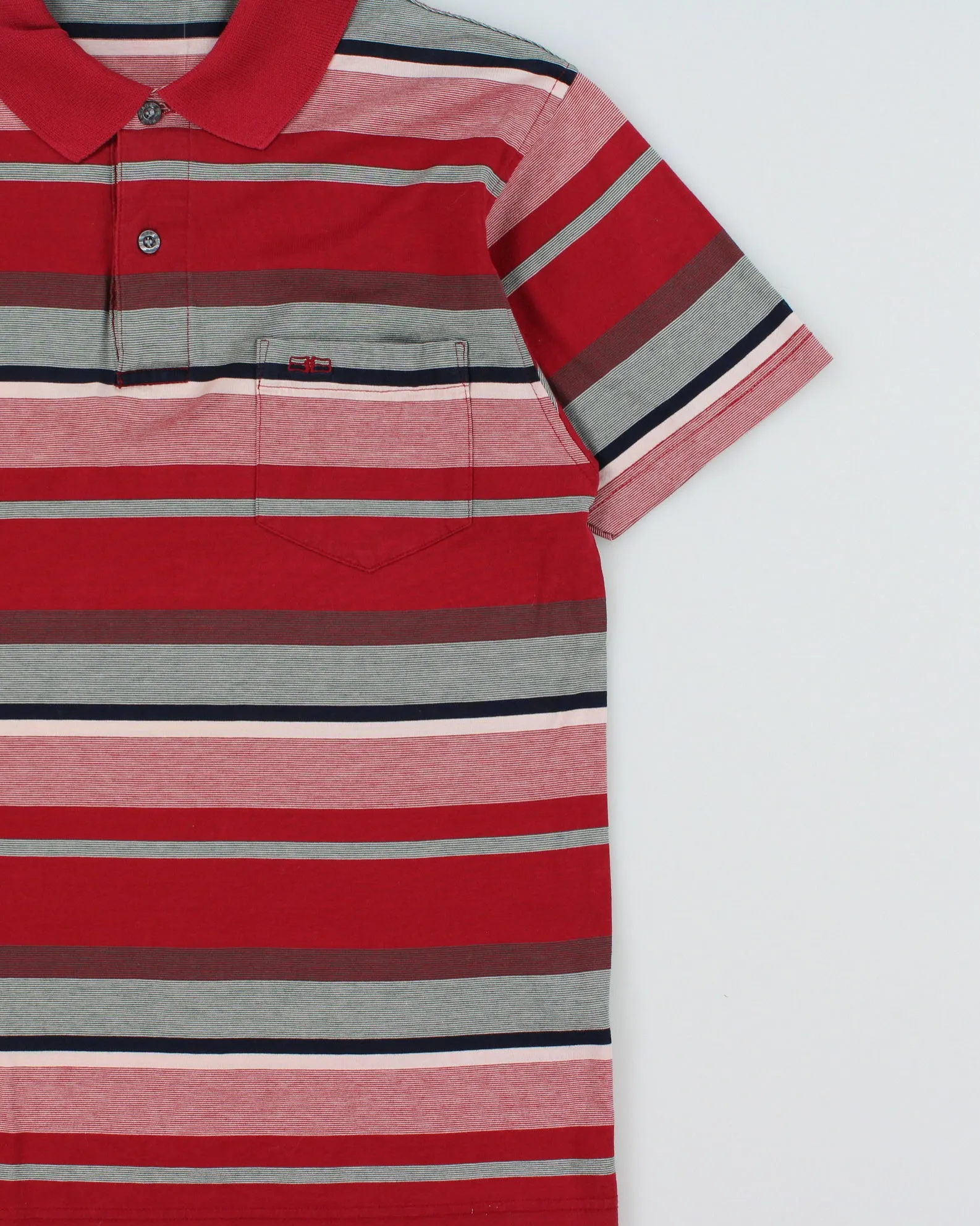 Vintage 1990s Balenciaga Paris Striped Mercerized Short Sleeve Pocket Polo Shirt - S sold by Rokit product image thumbnail 3