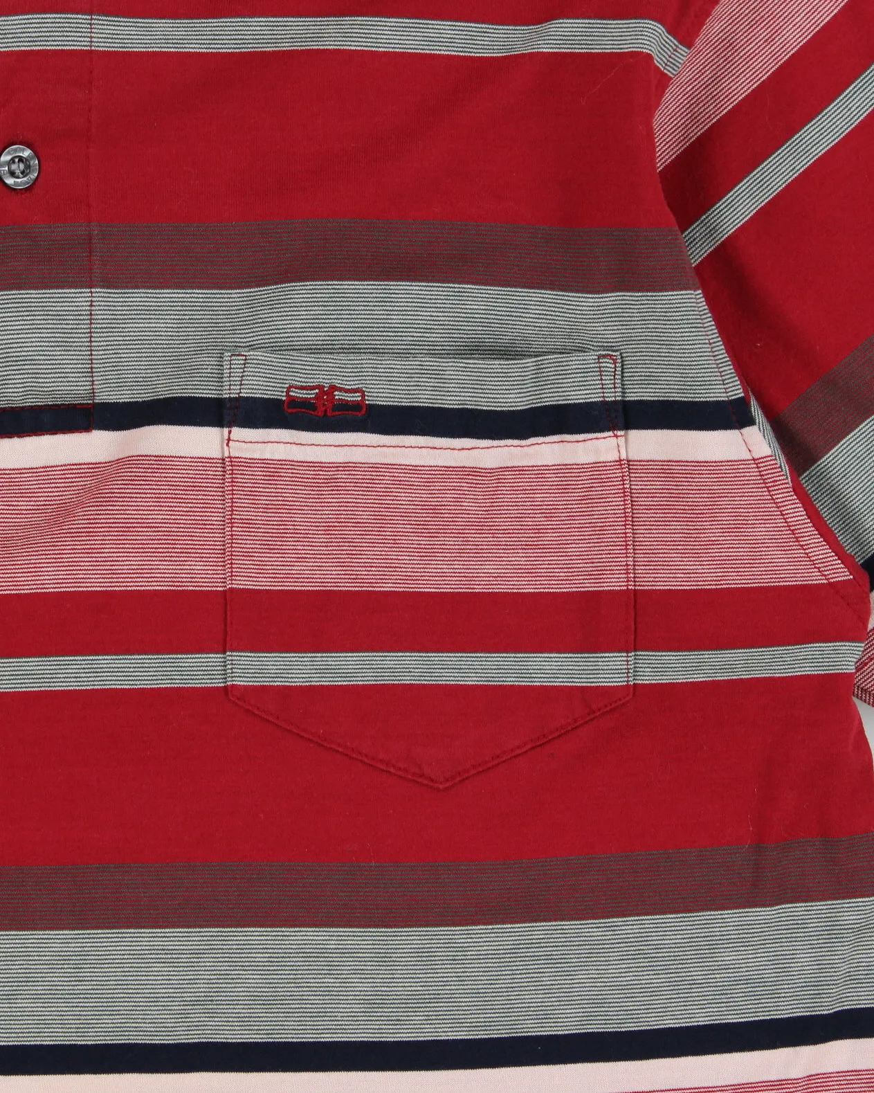 Vintage 1990s Balenciaga Paris Striped Mercerized Short Sleeve Pocket Polo Shirt - S sold by Rokit product image thumbnail 4