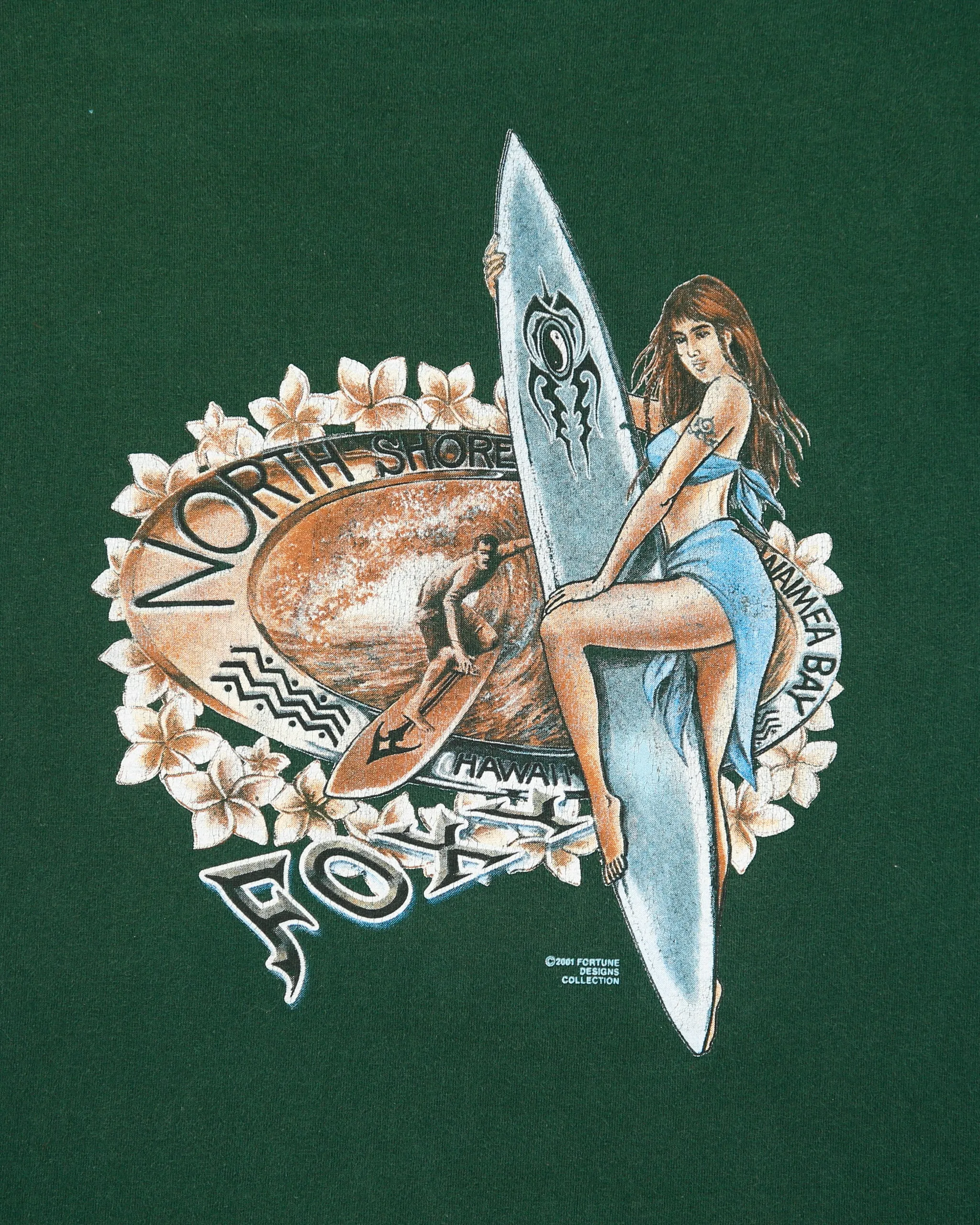 Vintage 2001 Y2K Foxy North Shore Hawaii Heavyweight Crewneck T-Shirt - M sold by Rokit product image thumbnail 4