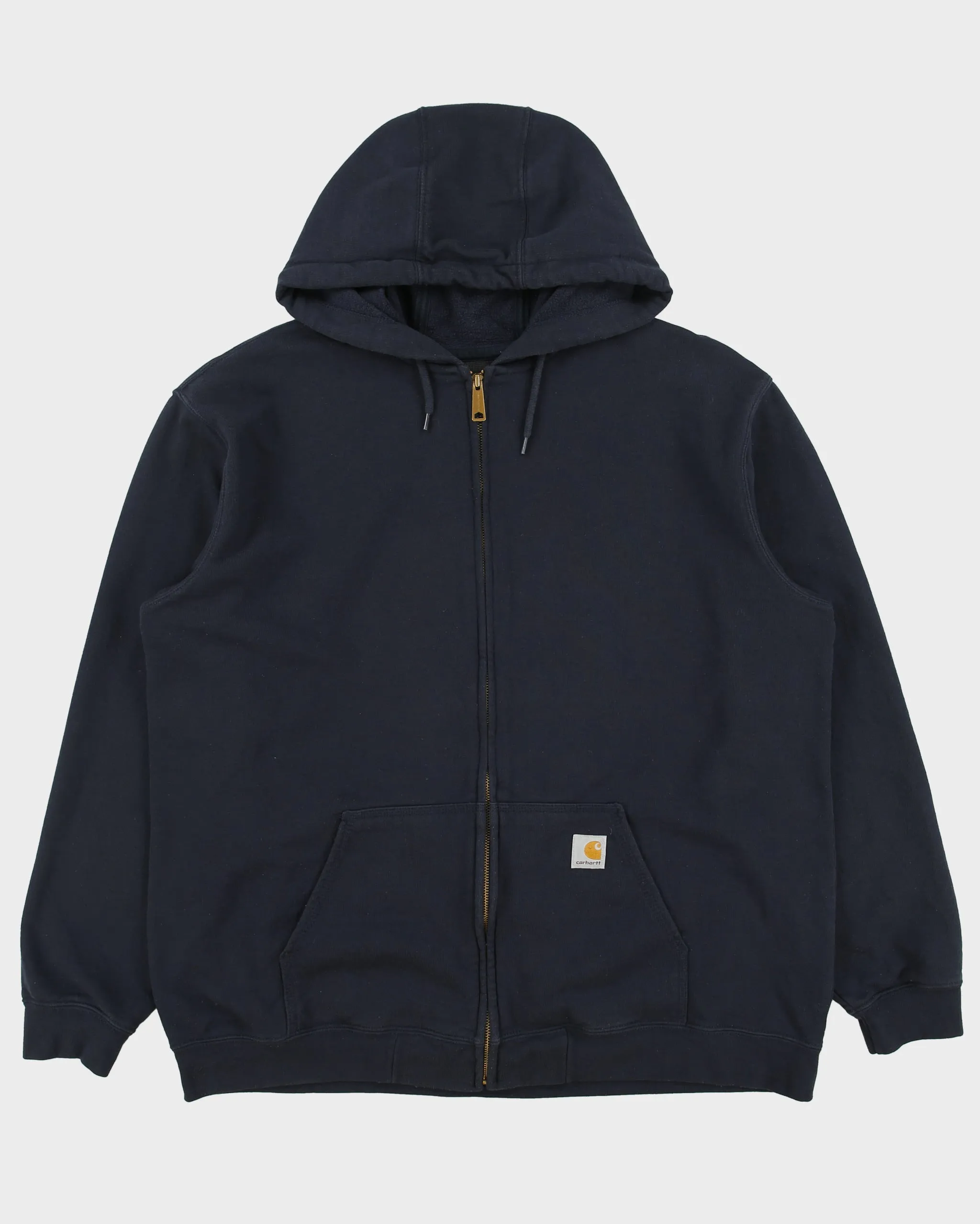 Vintage Carhartt Navy Midweight Fleece Lined Loose Fit Full-Zip Hoodie - XL sold by Rokit