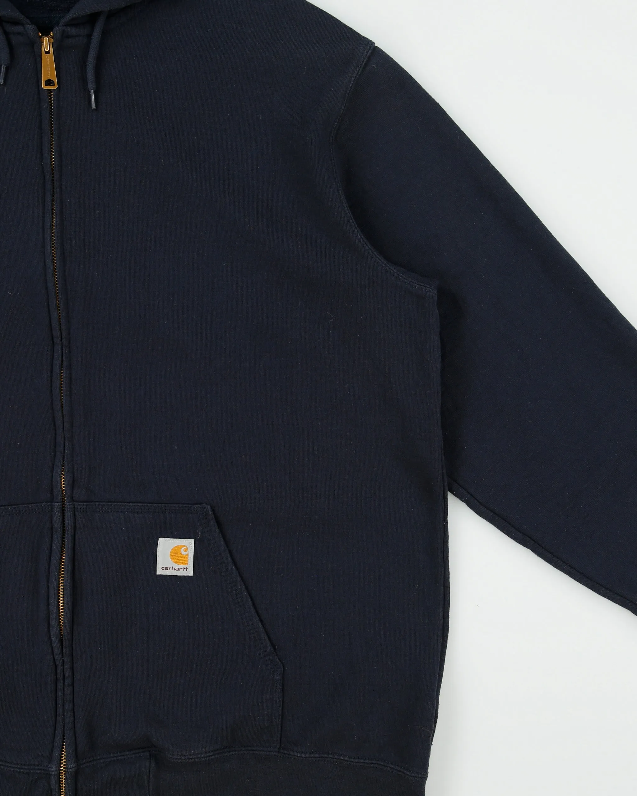 Vintage Carhartt Navy Midweight Fleece Lined Loose Fit Full-Zip Hoodie - XL sold by Rokit product image thumbnail 3