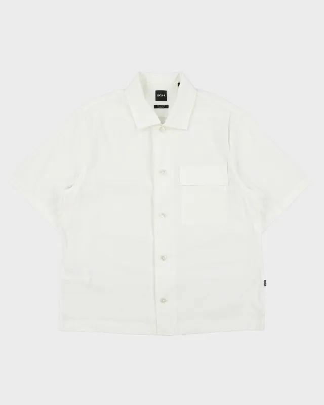 Hugo Boss Ned Relaxed Fit Stretch Boxy Camp Collar Short Sleeve Shirt - M made by Hugo Boss