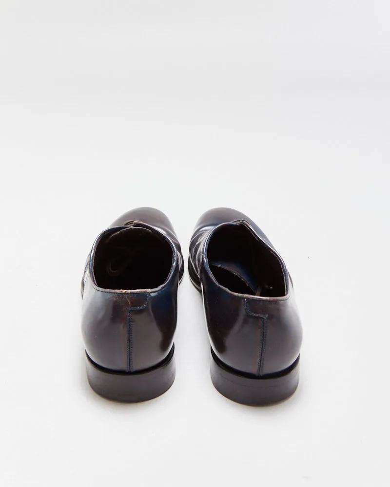Vintage Salvatore Ferragamo Midnight Brown Leather Oxford Saddle Shoes - UK7 sold by Rokit product image thumbnail 4