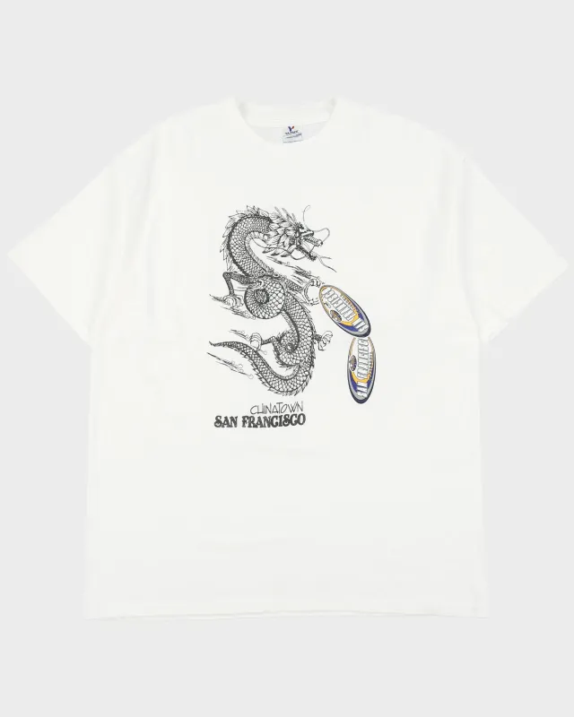 Vintage Y2K 00s China Town San Francisco Heavyweight Crewneck T-Shirt - XL made by Rokit