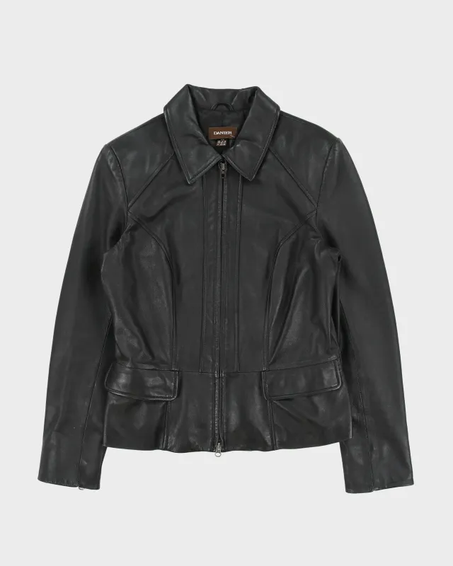 Vintage Y2K 00s Danier Women's Calfskin Leather Moto Jacket - M made by Rokit