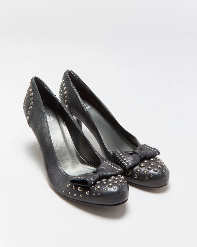Vintage Stewart Weitzman Studded Bow Kitten Heels - UK5 made by Rokit