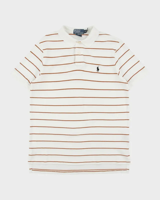 Vintage Y2K 00s Polo Ralph Lauren Striped Custom Fit Short Sleeve Polo Shirt - L made by Ralph Lauren