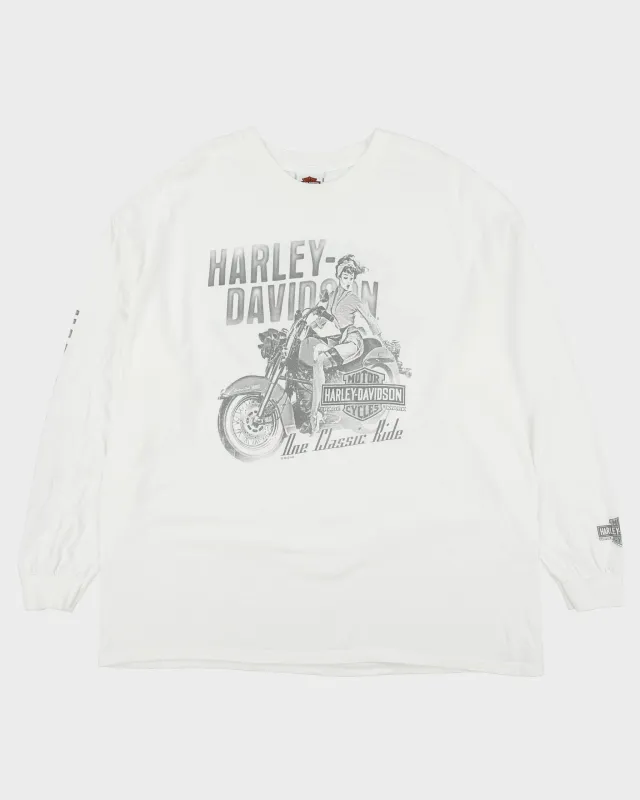 Vintage Harley Davidson Kootaneys Cranbrook Heavyweight Long Sleeve Crewneck T-Shirt - XXL made by Harley-Davidson