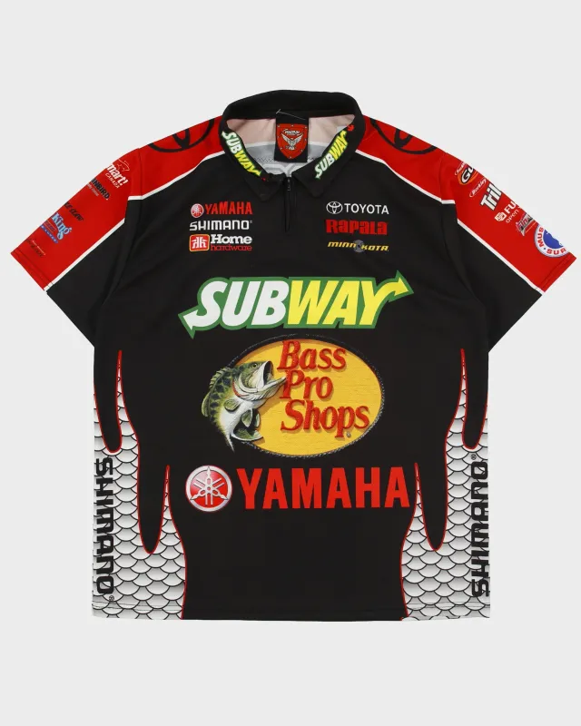 Vintage Y2K 00s Motorboat Racing Bass Pro Yamaha Short Sleeve Made In USA Polo Jersey - M made by Rokit