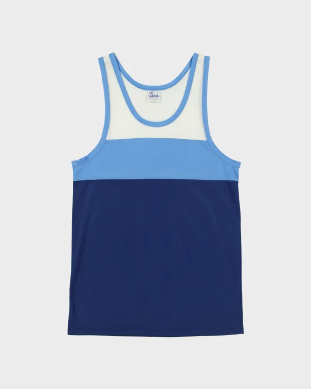 Vintage 1970s Adidas Originals Tri-Colour Satin Sports Vest - L made by Adidas