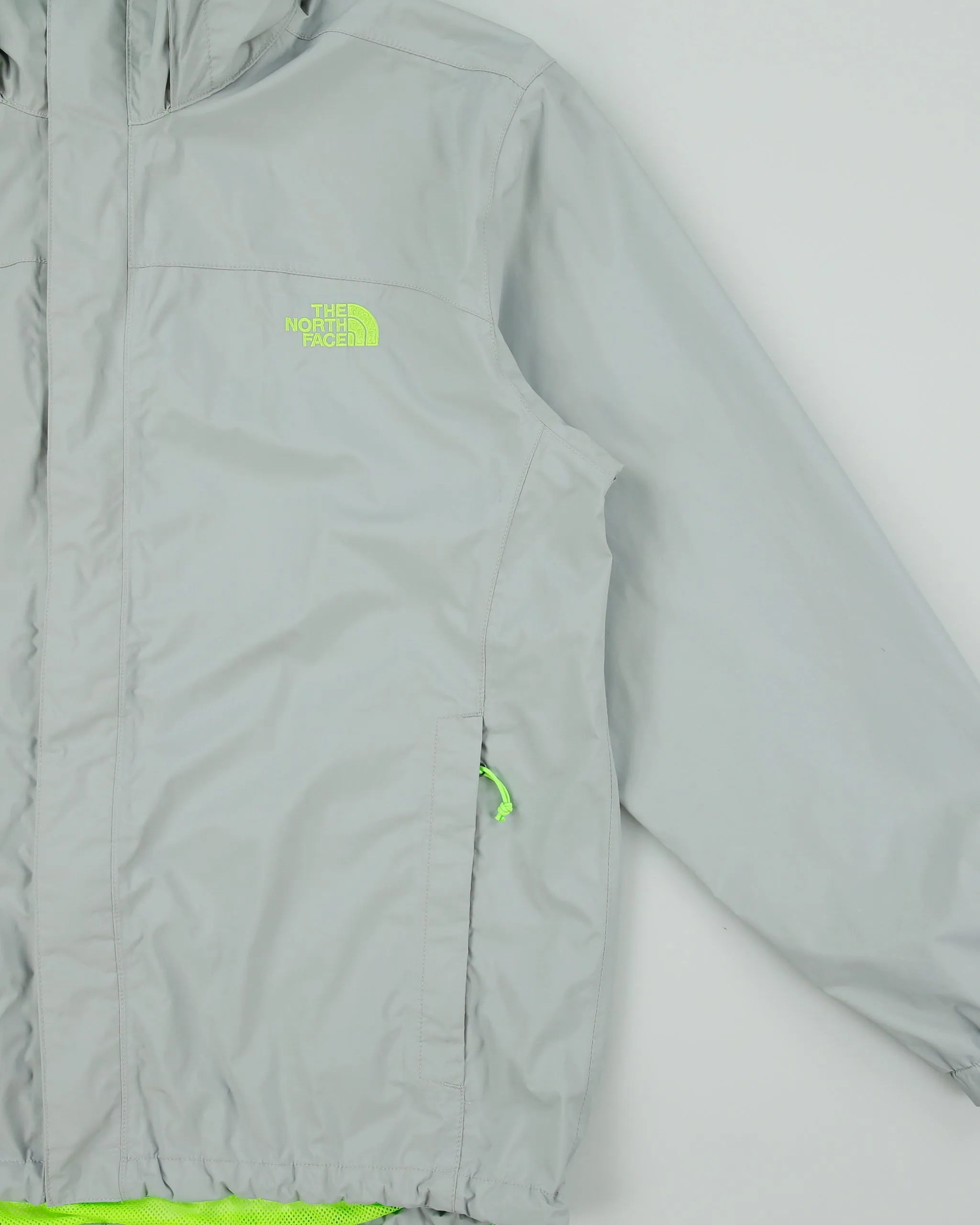 Vintage The North Face Pale Grey / Volt Green Waterproof Hyvent Jacket - L sold by Rokit product image thumbnail 3