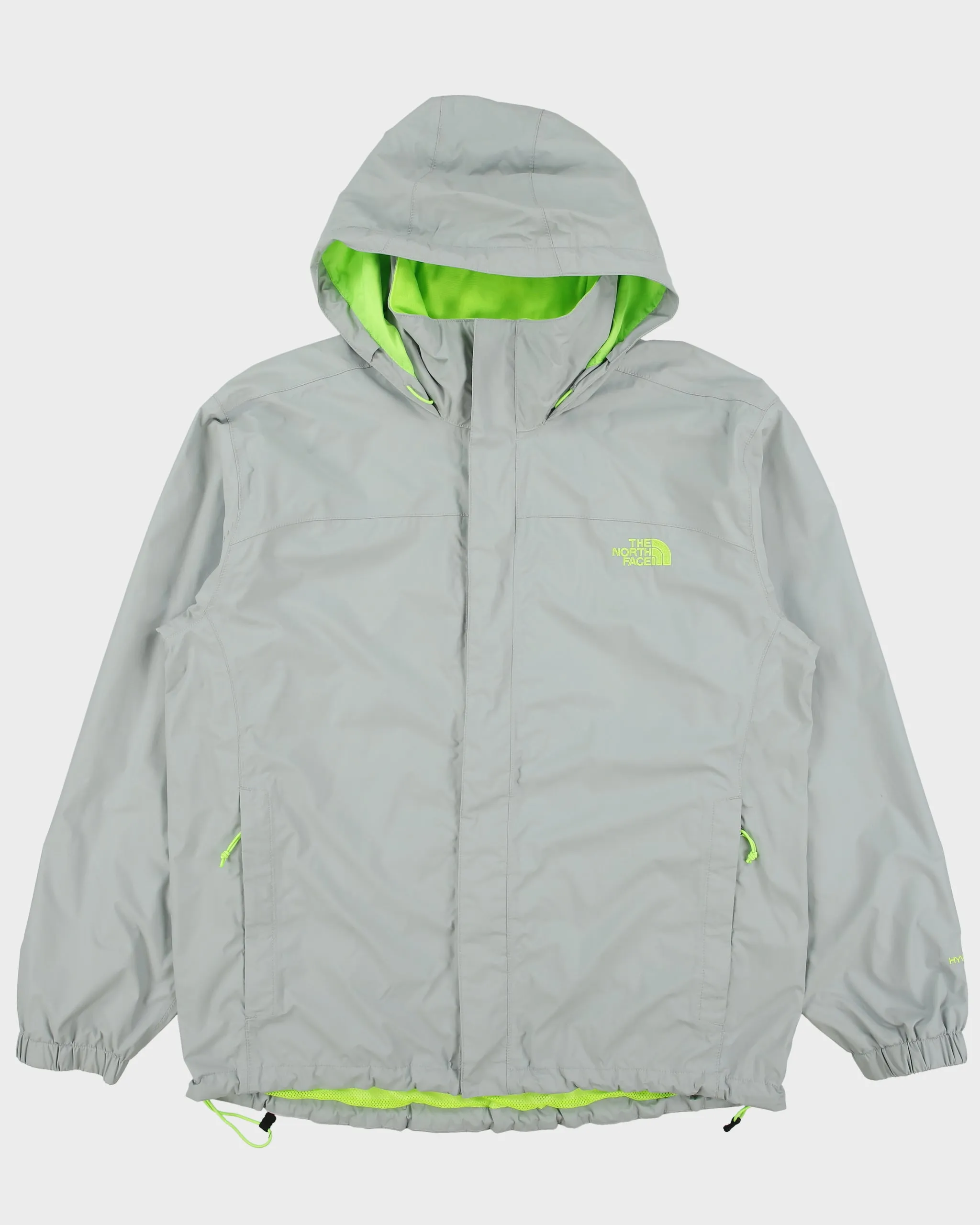 Vintage The North Face Pale Grey / Volt Green Waterproof Hyvent Jacket - L sold by Rokit