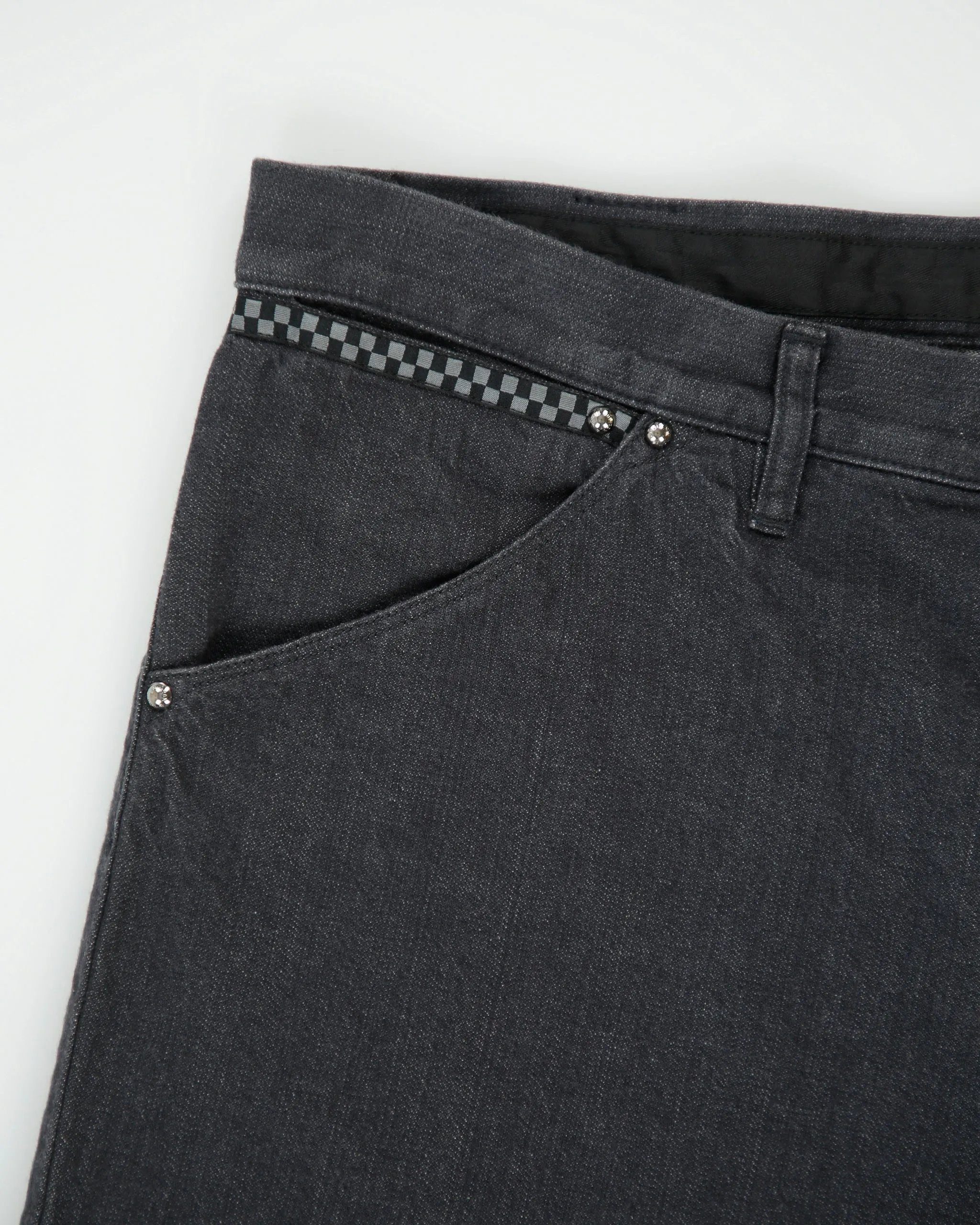 Vintage F/W 2009 Louis Vuitton By Marc Jacobs Damier Mid Rise Embroidered Quatrefoil Pocket Relaxed Fit Straight Leg Denim Jeans - W36 L32 sold by Rokit product image thumbnail 3