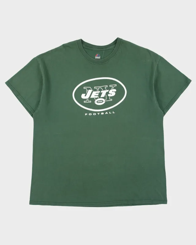 Vintage Majestic New York Jets Football Heavyweight NFL Crewneck T-Shirt - XL made by Rokit