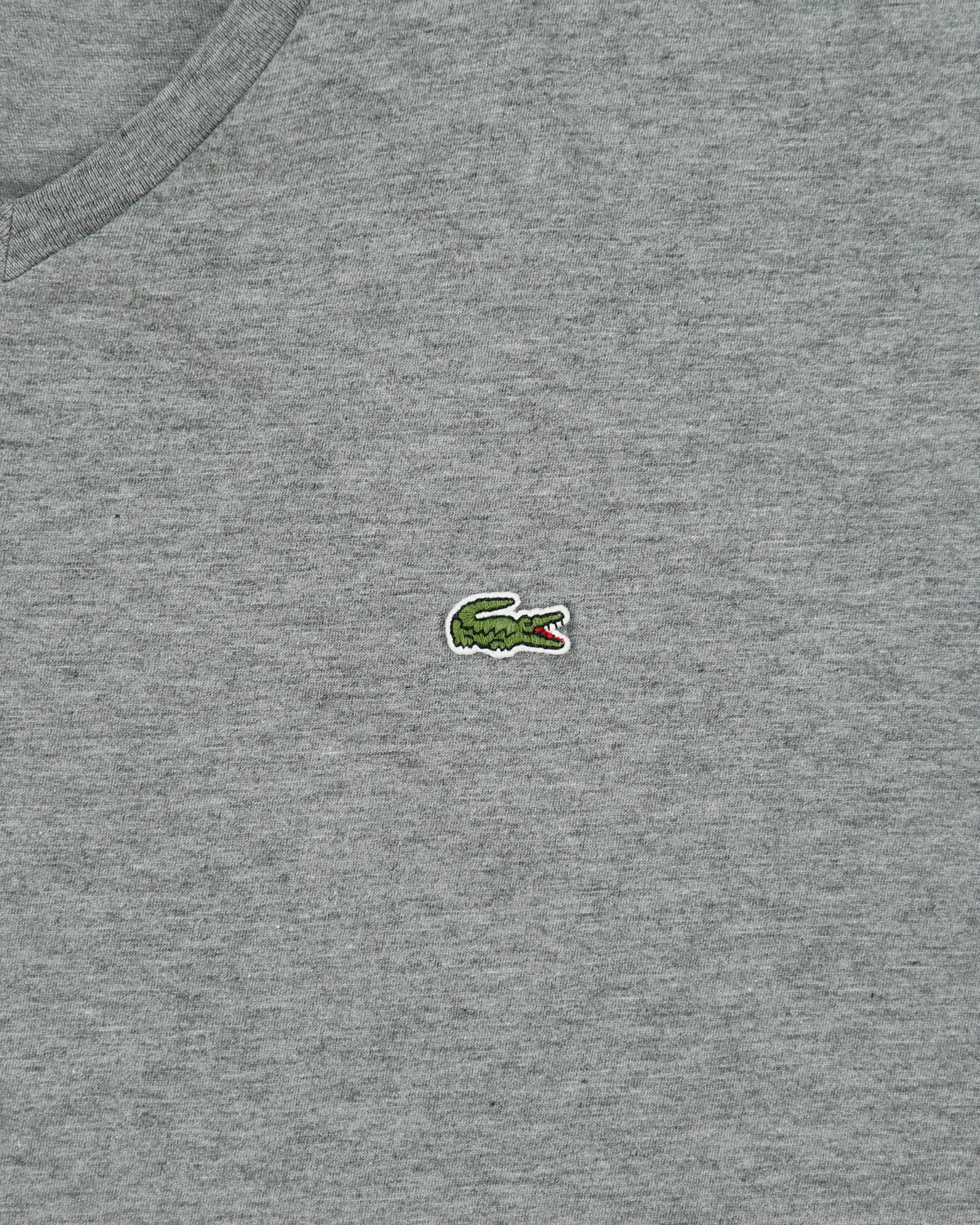 Vintage Lacoste Grey Marl Pima Cotton Classic Pique V-Neck T-Shirt - M sold by Rokit product image thumbnail 4
