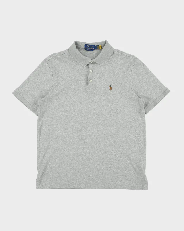 Vintage Polo Ralph Lauren Grey Marl Classic Fit Short Sleeve Polo Shirt - S made by Ralph Lauren
