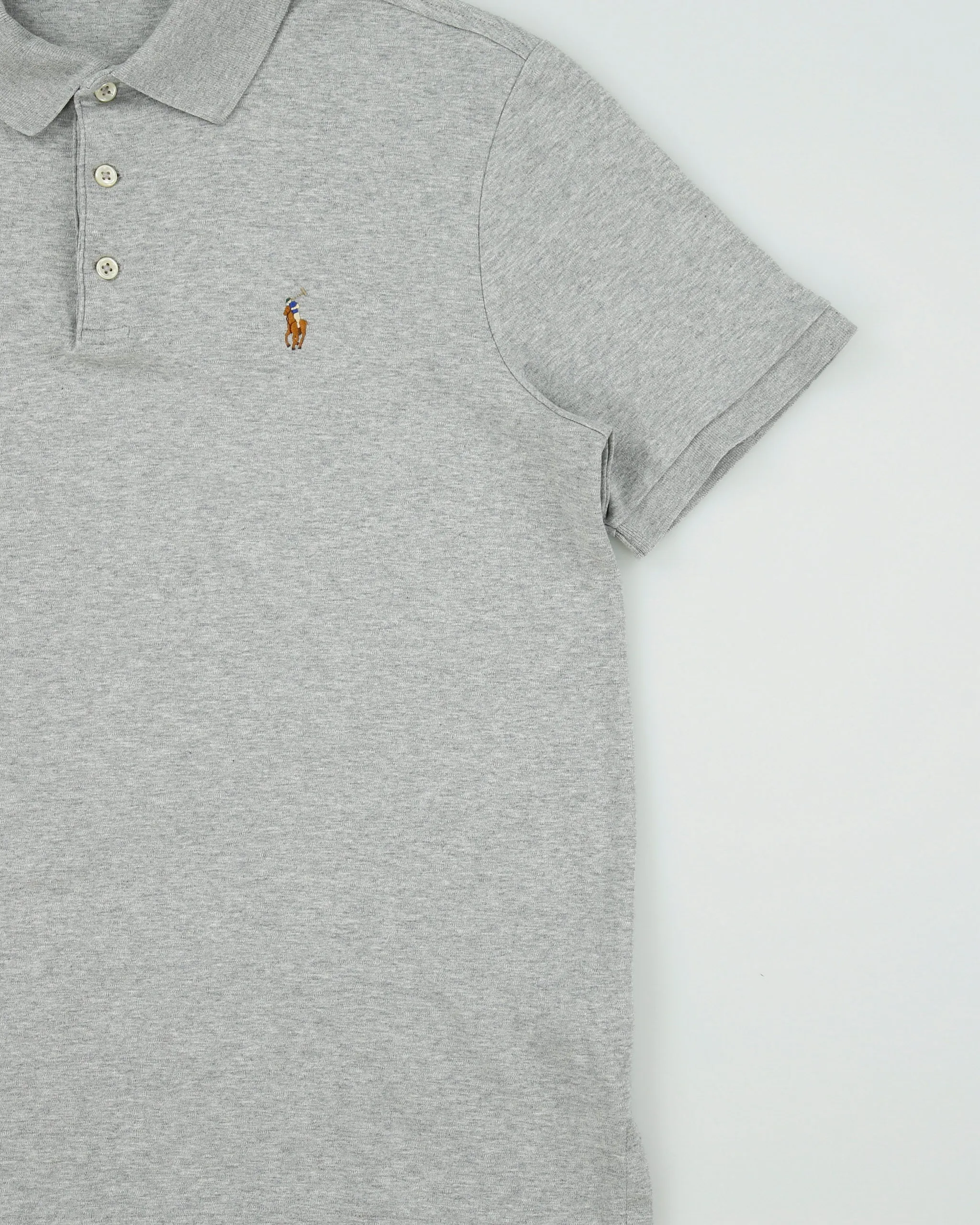 Vintage Polo Ralph Lauren Grey Marl Classic Fit Short Sleeve Polo Shirt - S sold by Rokit product image thumbnail 3