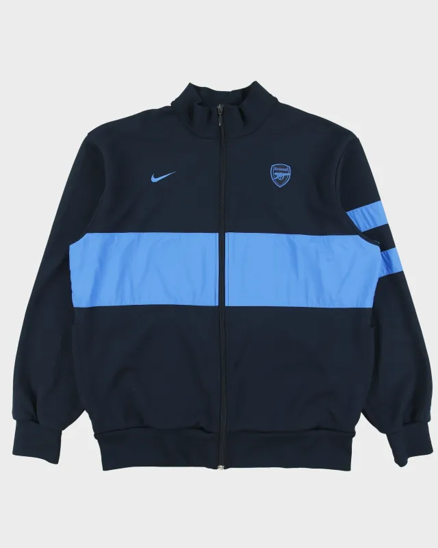 Vintage 2009-10 Nike Arsenal FC Soft Shell Striped Funnel Neck Football Training Track Jacket - XL made by Nike
