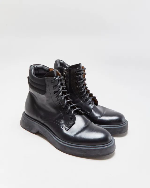 Hugo Boss Black Leather Chunky Sole Combat Boots - UK6 made by Hugo Boss