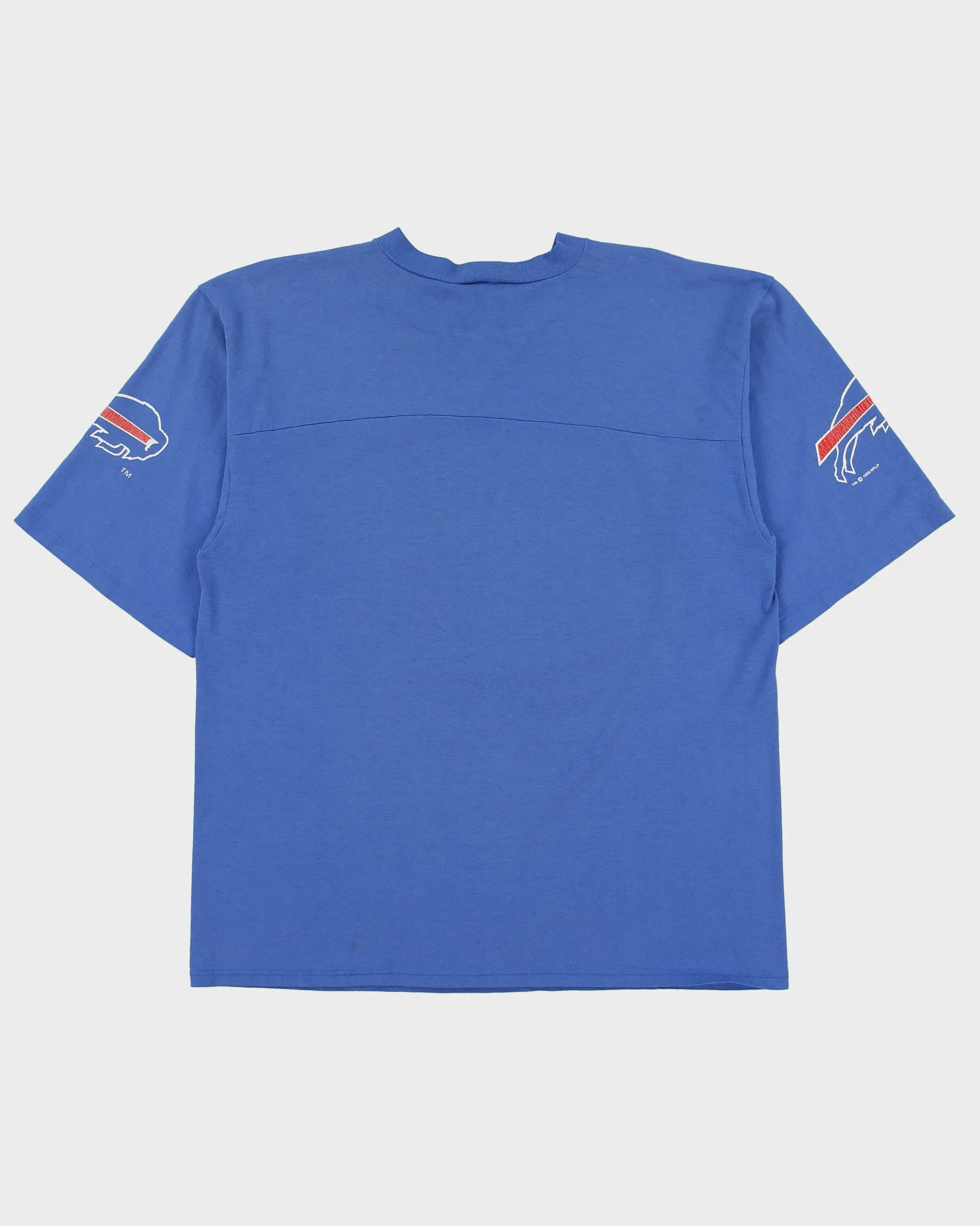 Vintage 1992 Buffalo Bills Heavyweight NFL Single Stitch Made In USA V-Neck American Football T-Shirt - L sold by Rokit product image thumbnail 2