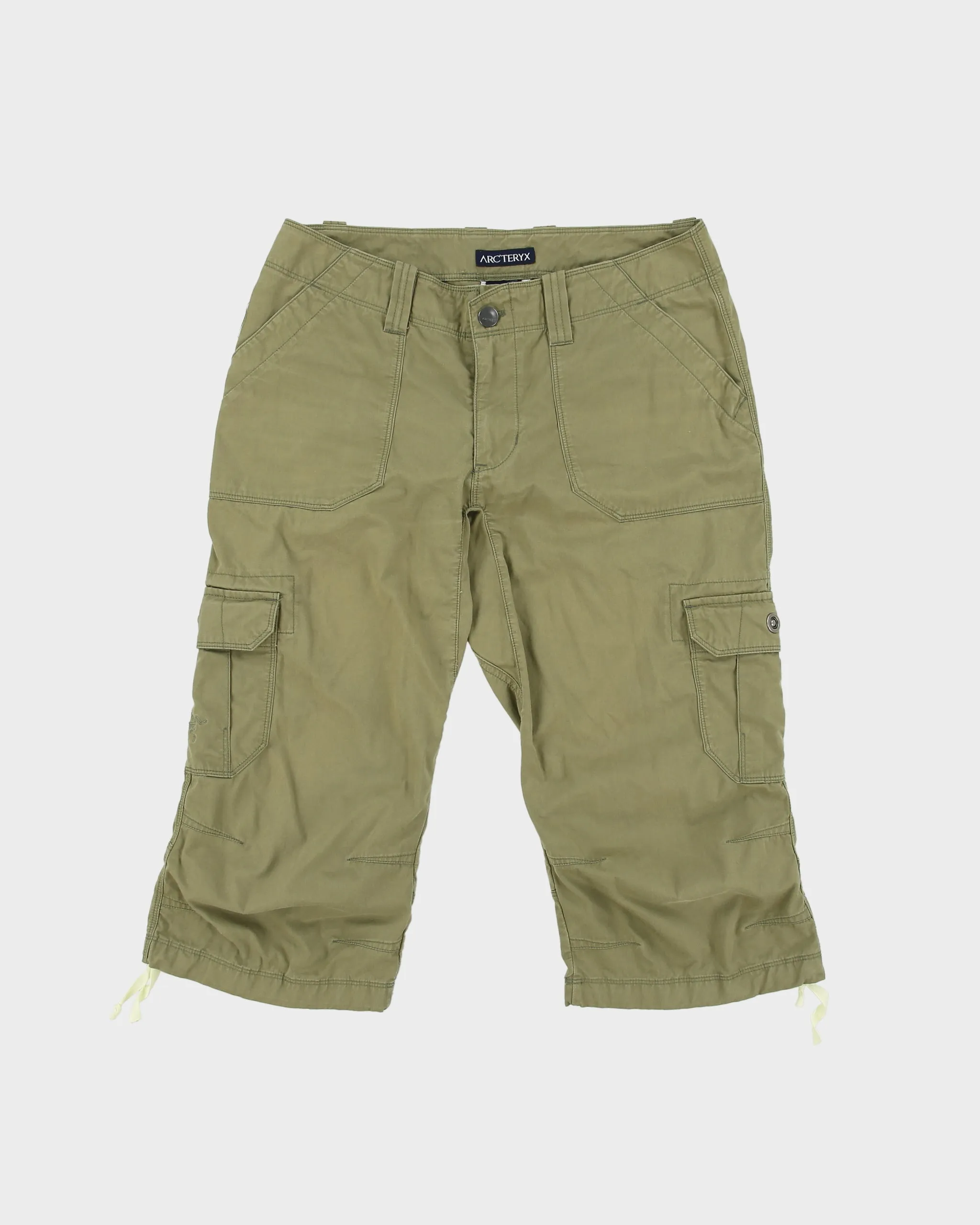 Vintage Y2K 00s Arc'teryx Women's Khaki Canvas Low Rise Cargo Capri Shorts - S sold by Rokit