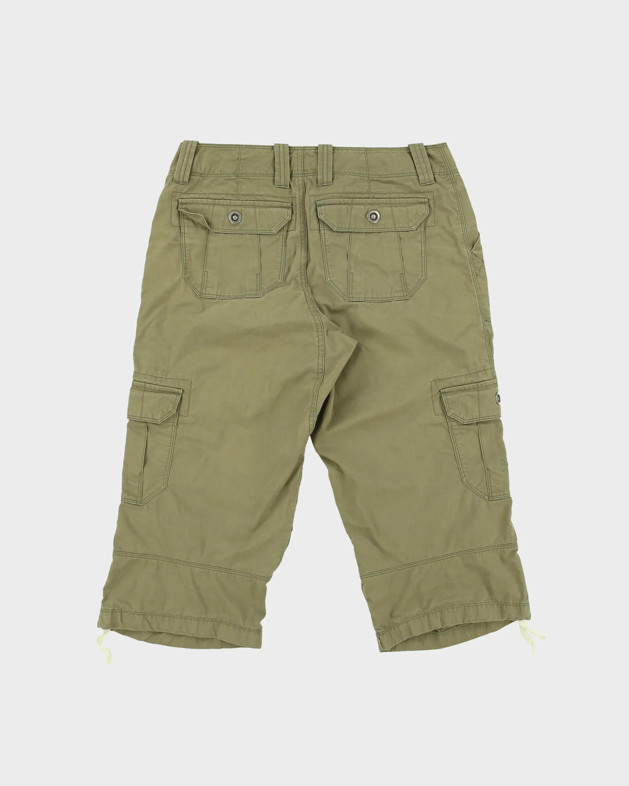 Vintage Y2K 00s Arc'teryx Women's Khaki Canvas Low Rise Cargo Capri Shorts - S sold by Rokit product image thumbnail 2