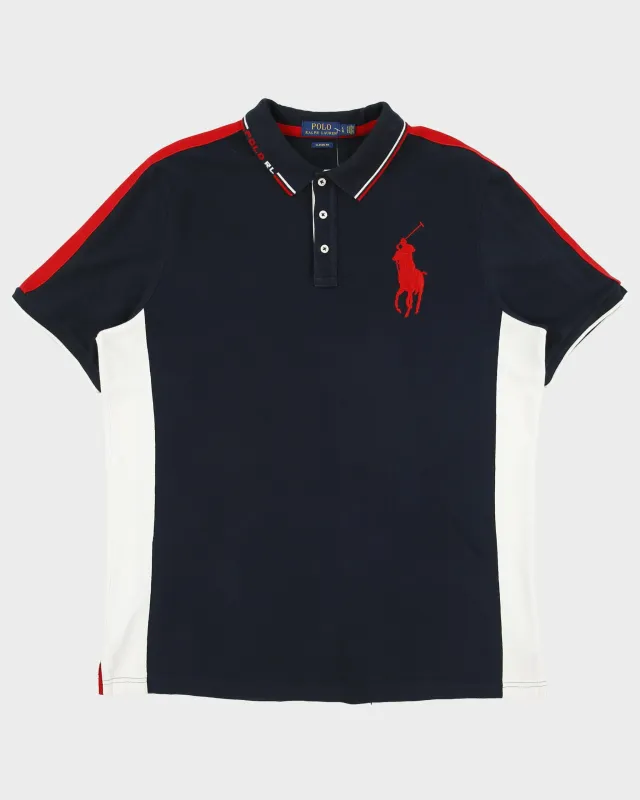 Vintage Polo Ralph Lauren Big Pony Striped Classic Fit Short Sleeve Polo Shirt - L made by Ralph Lauren