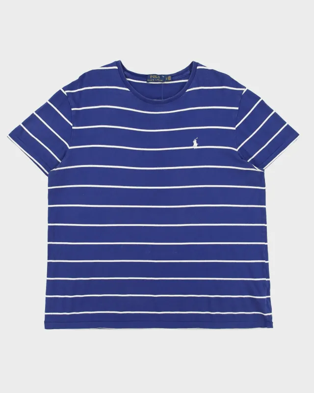 Vintage Polo Ralph Lauren Heavyweight Striped Single Stitch Crewneck T-Shirt - L made by Ralph Lauren