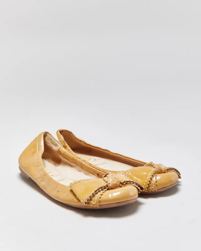 Vintage Prada Patent Leather Bow Ballet Flats - UK3 made by Prada