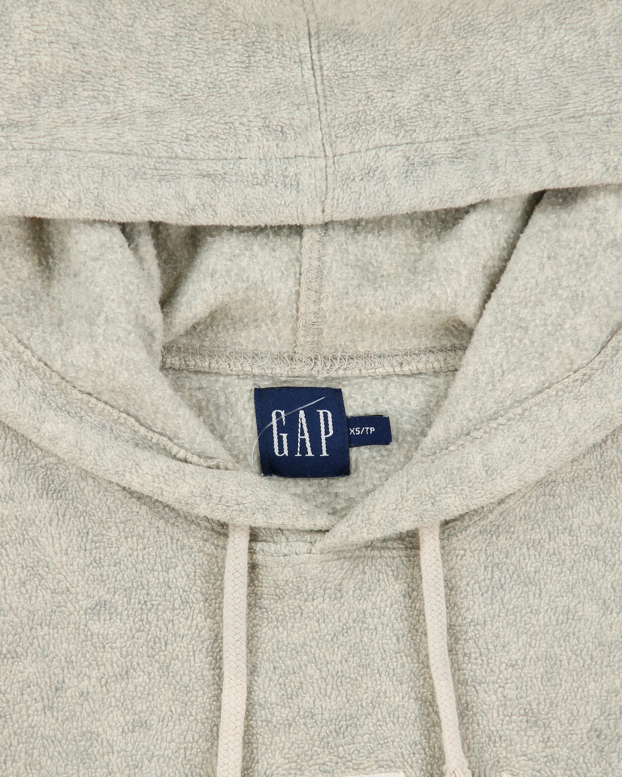 Vintage Y2K 00s Gap Marl Grey Embroidered Oversized Pullover Fleece Hoodie - XS sold by Rokit product image thumbnail 5