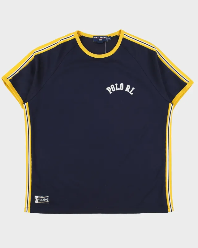 Vintage Y2K 00s Polo Sport Ralph Lauren Heavyweight Embroidered Action-Crafted Crewneck Ringer T-Shirt - XL made by Ralph Lauren