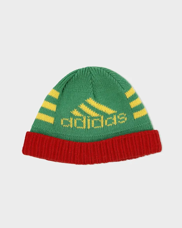 Vintage Adidas Wool Knit Logo Rib Cuff Beanie - OS made by Adidas