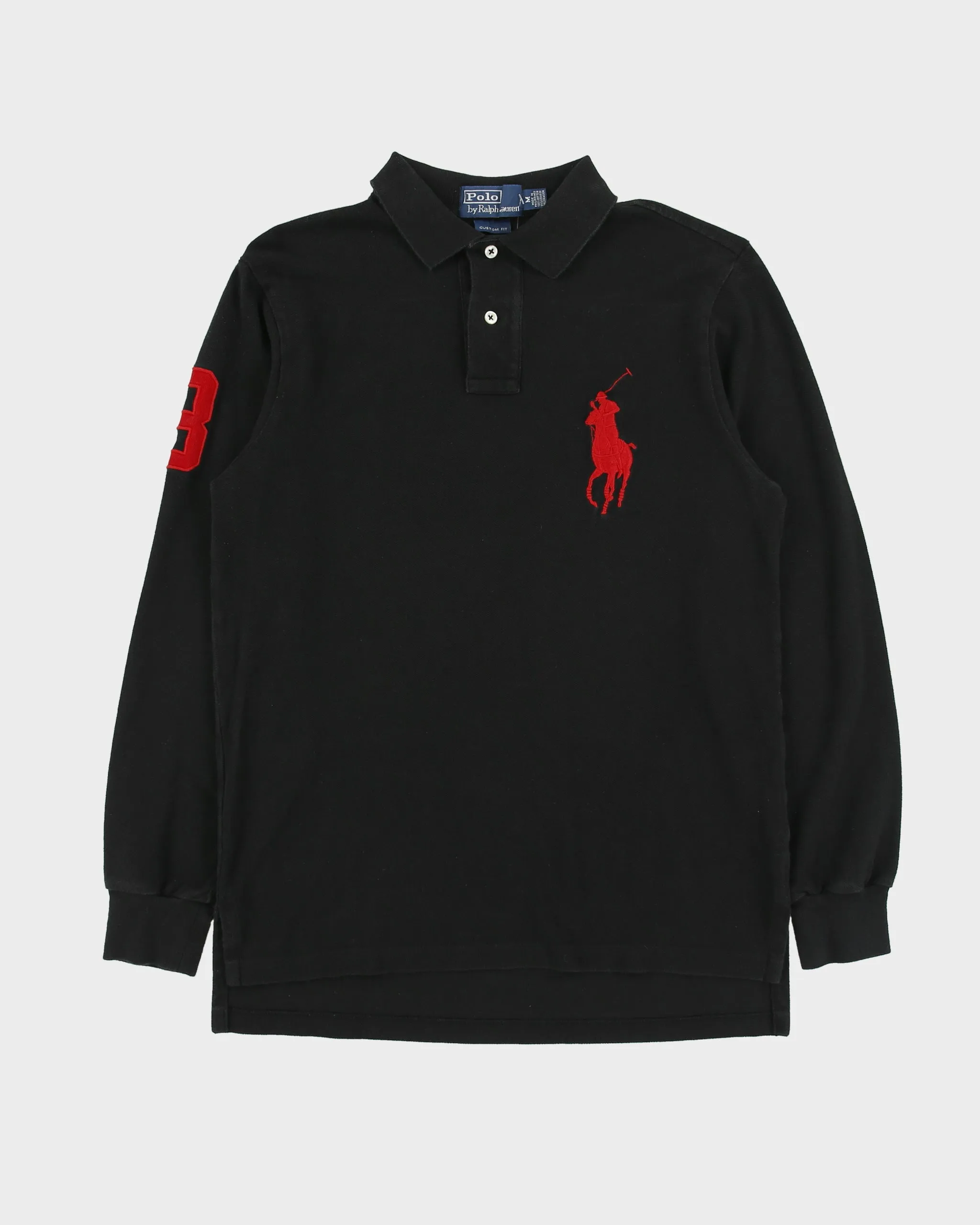 Vintage Y2K 00s Polo Ralph Lauren Big Pony Custom Fit Long Sleeve Polo Shirt - M sold by Rokit