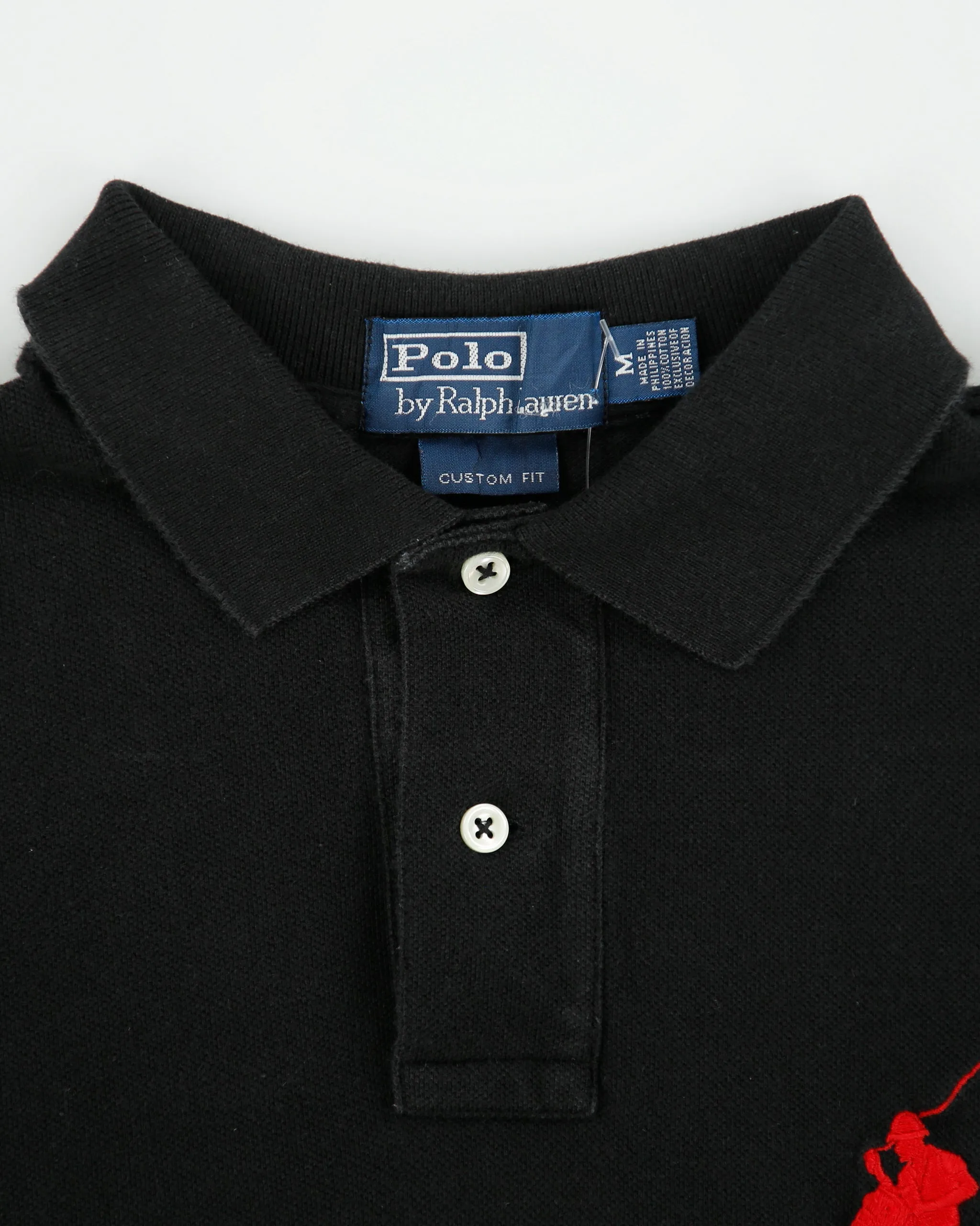 Vintage Y2K 00s Polo Ralph Lauren Big Pony Custom Fit Long Sleeve Polo Shirt - M sold by Rokit product image thumbnail 3