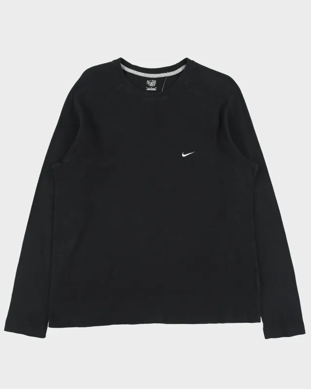 Vintage Y2K Nike Athl Dept. Embroidered Long Sleeve Crewneck Waffle T-Shirt - L made by Nike