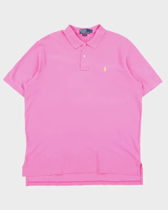 Vintage Y2K 00s Polo Ralph Lauren Hot Pink Classic Short Sleeve Polo Shirt - XL made by Ralph Lauren