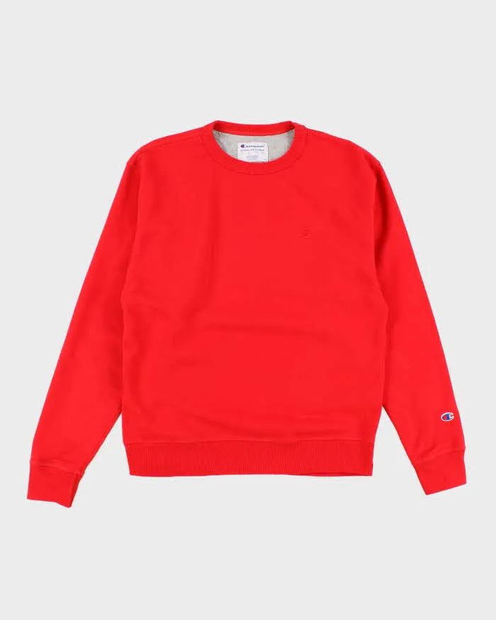 Womens Red Champion Pullover Sweatshirt - M sold by Rokit